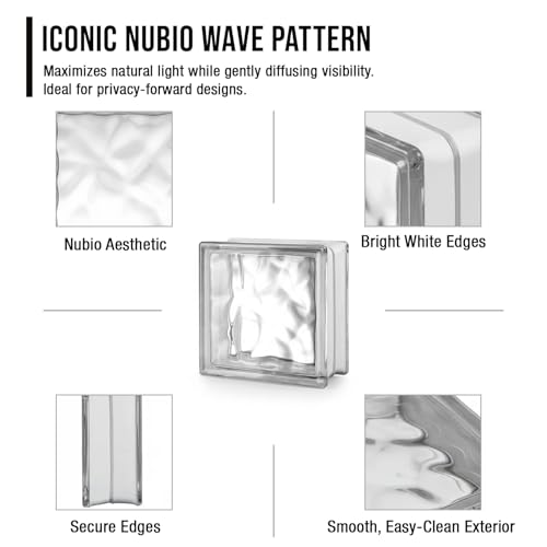 Quality Glass Block 8 x 8 x 4 Nubio Glass Block