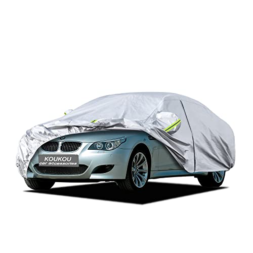 Image of Kaugung 6 Layers Waterproof Car Cover Custom Fit BMW M5 E60 from 2005 to 2010, Waterproof All Weather for Automobiles, Sun Rain Dust Snow Protection. (Ships from US Warehouse, Arrive Within 3-7 Days)