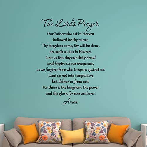 The Lord's Prayer Bible Wall Decal Our Father Vinyl Wall Art Scripture Quote Faith Home Christian Decor Stickers by VWAQ