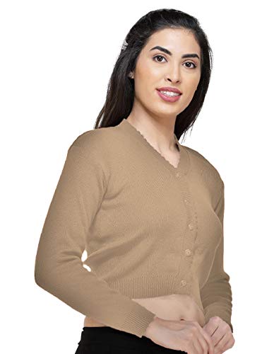 Image of Women Winter Wear V-Neck Full Sleeves Regular Fit Woollen Blouse