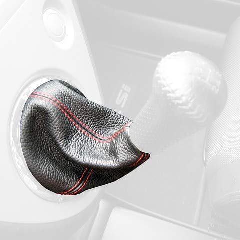 RedlineGoods Shift Boot - EP3 Compatible with Honda Civic 2001-05. Tailor Made - not Universal. Genuine top-Grade Italian Black Suede (Alcantara) with Blue Thread