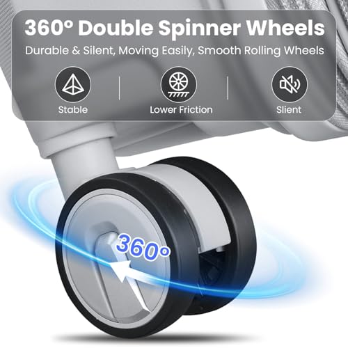 Luggage 4 Piece Sets(14/20/24/28"), Hard Shell Lightweight Travel Suitcase Set With Spinner Wheels3