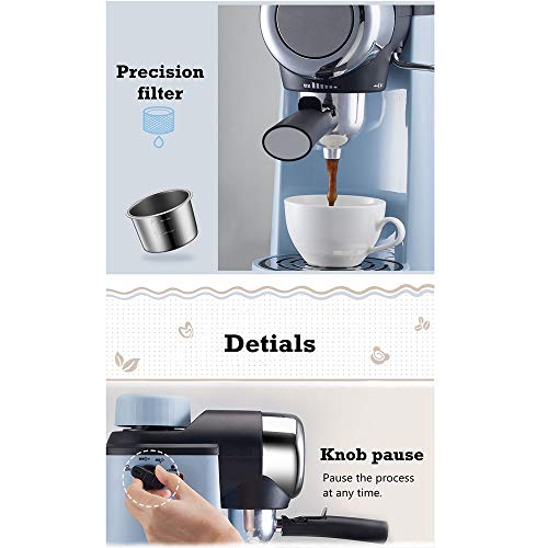 AMLILY Kaffeemaschine - Home Kleine Italienische Halbautomatische Mini-Kaffeekanne Dampfschaummaschine, Geeignet Für… – Bild 5