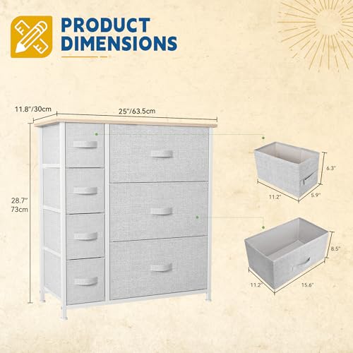 image for DWVO Dresser for Bedroom, 7 Drawers Fabric Dresser, Organizer Unit for