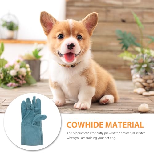 Guantes antimordeduras para perros y gatos, cuero resistente de vacuno 6