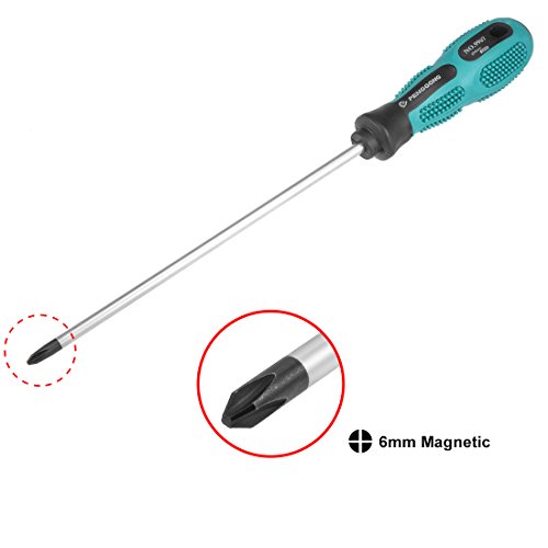 Image of uxcell #2 Phillips Screwdriver 8 Inch Round Shaft Non Slip Comfortable Handle