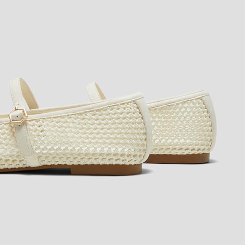 Image of VIVAIA Nelly Women's Mary Jane Flats Comfortable Almond Toe Ballet Flat Shoe Lightweight Soft Versatility Dress Shoes