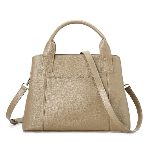 Image of befen Genuine Leather Handbag for Women Small Soft Satchel Tote Bags Crossbody Shoulder Purses with Zipper