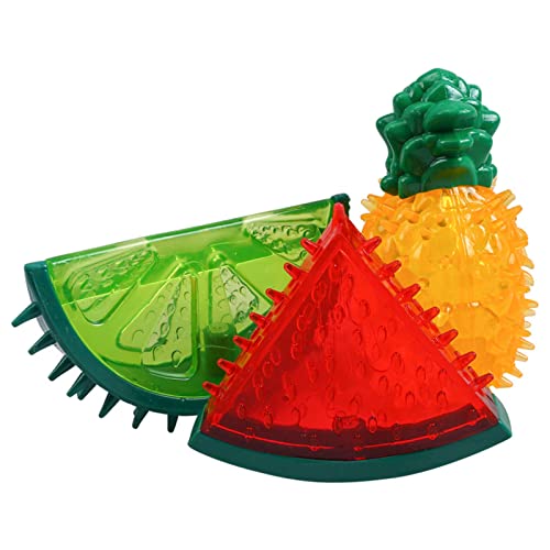 Juguete de refrigeración para Perros, mordedor para Mascotas, Juguetes masticables de enfriamiento, Juguete de dentición congelable para Cachorros, sandía, limón, piña, Forma de congelación, Juguetes
