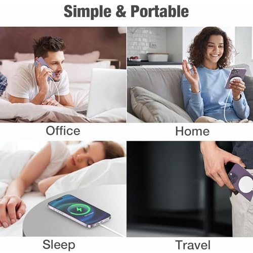 Image of Magnetic Wireless Charger for iPhone, MagSafe Fast Charger USB C 15W, Qi Type C Wireless Inductive Charging Station Compatible with iPhone 16 /16 Plus /16 Pro /16 Pro Max /15 /14 /13 /12 Series