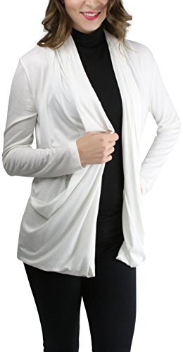 Image of ToBeInStyle Women's Long Sleeve Rib Banded Open Sweater Cardigan