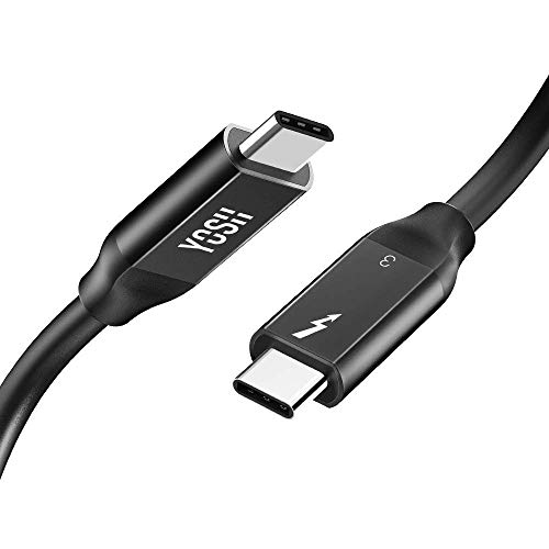 YOSH 0.9 m Thunderbolt 3 USB-C to USB-C Cable, Thunderbolt Certified (HUSB332DN6), Type C 3.1, 40 Gbps, 100 W Charging, 5K Support, Black for MacBook Pro, ThinkPad Yoga, Dell XPS Alienware.