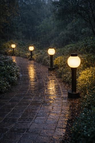 Image of FILLISKA LED Modern Outdoor Bollard Light, Warm White, IP65 Waterproof, Garden Pathway Landscape Lighting. (Black Bollard-088)