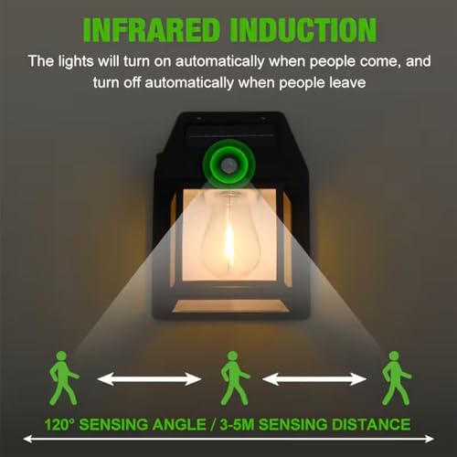 Image of Oblivion Solar Light - Waterproof Wall Light Outdoor, Wireless Dusk to Dawn LED Porch Lantern with 3 Lighting Modes, Solar Power Exterior Lamp for Garden, Balcony, Pathway & Home Lighting (Pack of 1)
