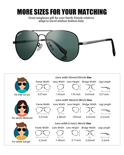 Image of Pro Acme Polarized Aviator Sunglasses for Men and Women 100% UV Protection, 58mm