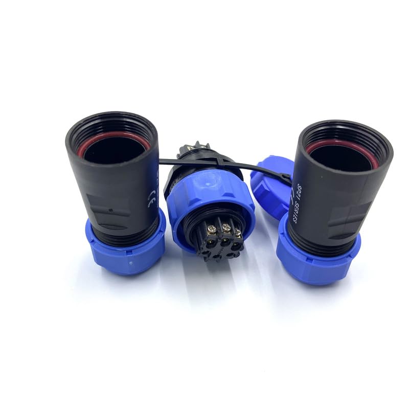Connecteur Aviation SP21 6 Broches Étanche IP68 - Sertissage à Vis, 500V 25A, Pour Lampes Extérieures, Éclairage
