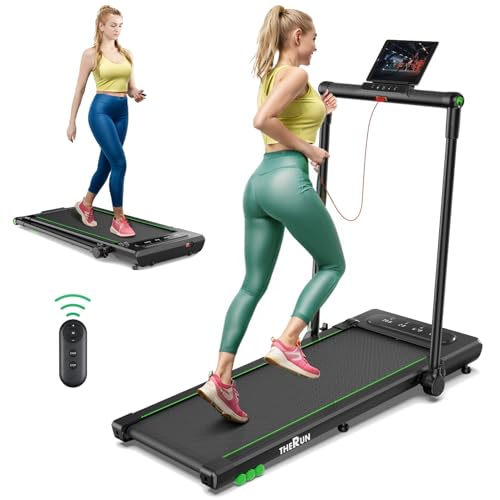 THERUN Walking Pad Laufband Klappbar mit (43cm) Breite Lauffläche, Doppelter...