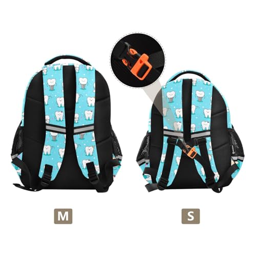 Dental Teeth Pattern Backpack for Kids Elementary School Bag Boys Girls Bookbag Travel Backpack Daypack3