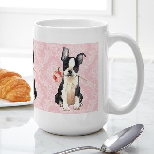 Taza grande de cerámica Boston Terrier 15 oz miniatura 4