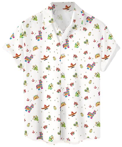 Mens Cinco De Mayo Shirt Funny Short Sleeve Button Down Mexican Shirts