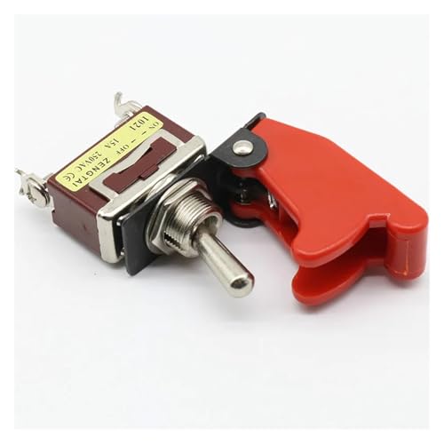 Interrupteur à bascule ON OFF avec capot rouge 12V 20A pour tableau de bord