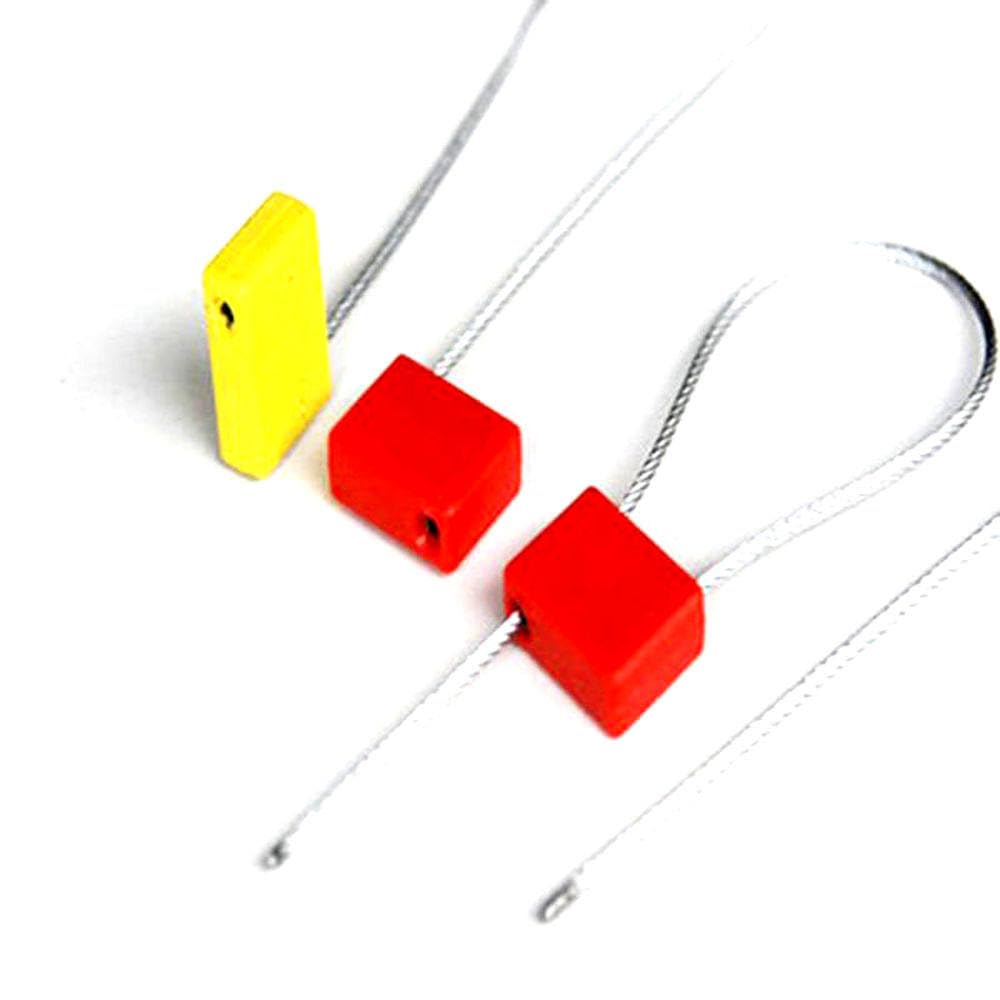 10pcs Square Flat Head Wire Seals Container Tanker Wire Lead Seal Yellow/Red Steel Wire Seal 300mm Long