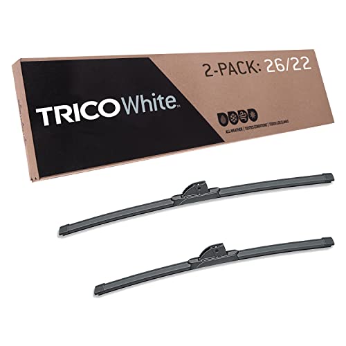 Image of TRICO White (35-2622) 26 & 22 Inch Pack of 2 Automotive Replacement Windshield Wiper Blades for My Car Extreme Weather Beam Blade for Select Vehicle Models