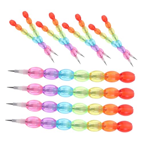 LIOOBO 12個 スタッカブル色筆 用筆 カラフルで楽しい学習文具 削らない積み木筆 書きやすく多用途で小学生に