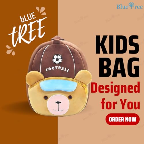 Image of blue tree Cute Kids Backpack Toddler Bag Plush Animal Cartoon Mini Travel Bag for Baby Girl Boy 1-6 Years, Ideal for Gifting for Kids