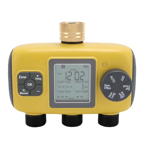 Xiuganpo Temporizzatore Irrigatore Programmabile per Rubinetti da 3/4-1/2 Pollici con Funzione di Temporizzazione Intelligente per Giardino Esterno