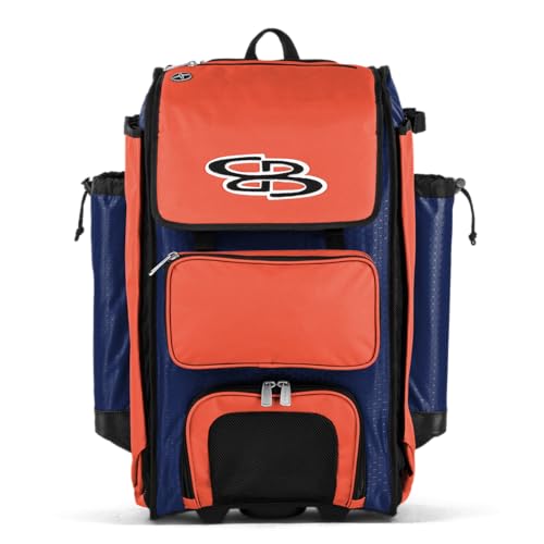 Boombah Catchers Superpack Hybrid Rolling Bat Bag - BM-9060C23 Royal/Orange - Wheeled & Backpack Version