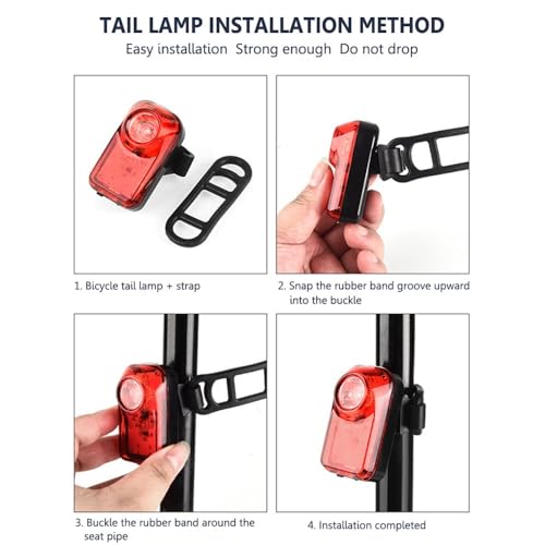 Luz trasera para bicicleta portátil contra accidentes de tráfico 5