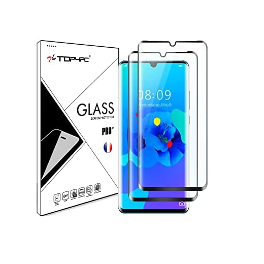 Top4pc [2 Pack] Film Vitre en Verre Trempé pour Huawei P30 Pro Protection Ecran Intégrale Ultra Résistant Transparent Dureté 9H Sans Bulles Lot de 2