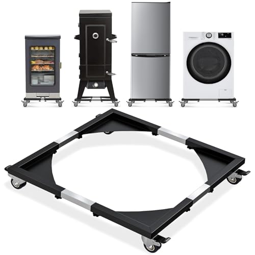 Image of KEESHA Smoker Stand Base Accessory Universal Premium Mobile Stand for Masterbuilt, Pit Boss, EAST OAK Electric Vertical BBQ Smoker, Heavy Duty All Steel with Adjustable Rolling Wheels