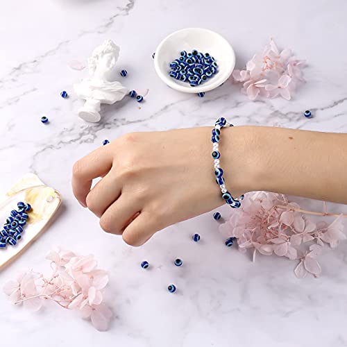 SAVITA 200 Stuks Blauwe Boze Oog Kralen Oogbol Spacer Kralen Handgemaakte Hars Kralen Bedels voor DIY Armbanden Ketting… - Image 6