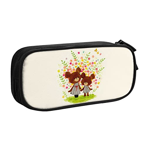 くまのがっこう ペンケース 大容量 立つ ペンポーチ 筆箱 文具バッグ Moiiss スリム 学生 男の子 女の子 子供 ビジネス かわいい おしゃれ