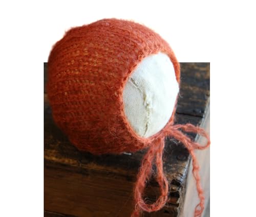 AMOS and SAWYER Newborn Mohair Bonnet, Photography Prop (Cinnamon)