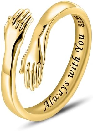 LOVECOM christmas gifts hug ring 925 sterling silver ring hug rin...