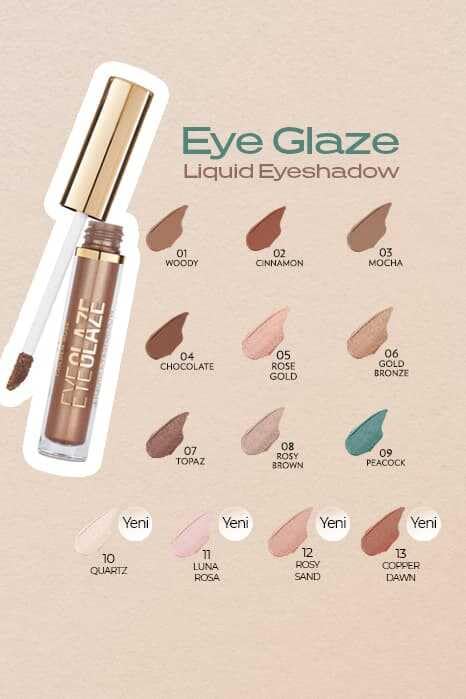 Golden Rose Eye Glaze Liquid Eyeshadow No: 12 Rosy Sand - Mat Likit Far