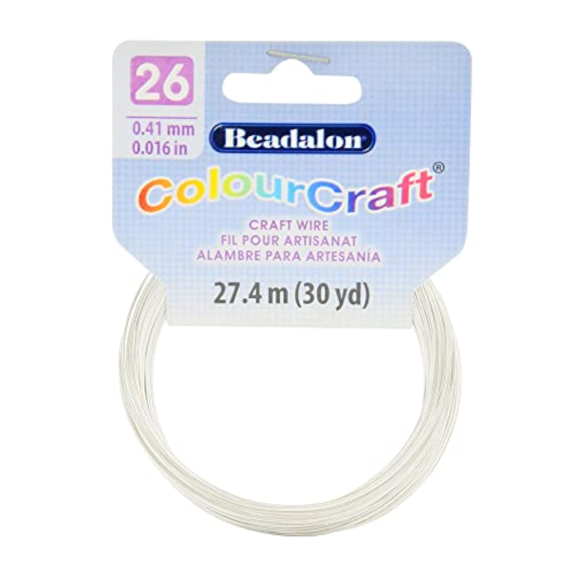 ColourCraft Wire, 26 Gauge, Silver Matte Color