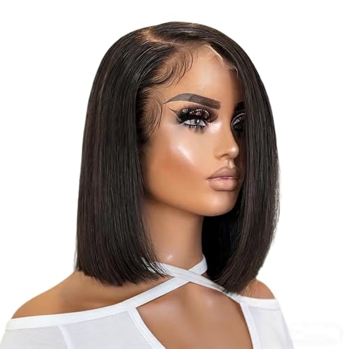 UMEGOOD HAIR 10 Inch Light Straight Bob Wig with Bangs