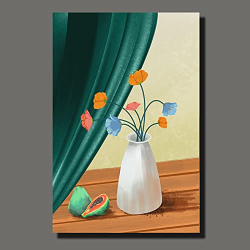 Cuadros de flores abstractas dsdsgog vintage sin marco triptico minimalista para salon 40x60 cm 4