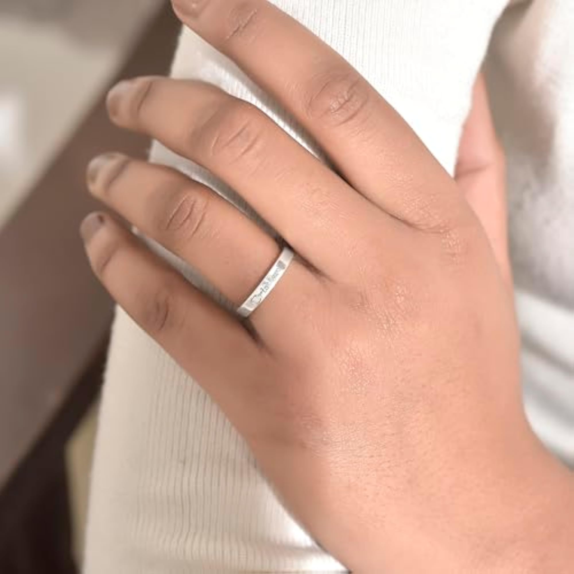 925 Sterling Silver Plain Customized Band Ring, Unisex