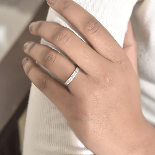 Image of Sechi 925 Sterling Silver Plain Customized Band Ring for Mens and Women | 925 Stamped Stacking Thumb Finger Ring Boys & Girls | Gift for him her | Chandi Ring | Thumb Ring |Unisex Jewellery
