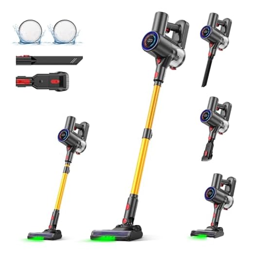 Zynet Cordless Vacuum Cleaner, 40KPA/40Mins, LED Display, Lightweight Stick Vacuum with Powerful Suction, Self-Standing, Green Light, Rechargeable Vacuum Cleaners for Home Pet Hair Carpet Hard Floors