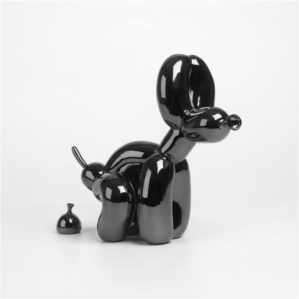 22 cm Ballon Hund Statue Harz Tier Skulptur Dekoration Ballon Hund Harz Handwerk Büro Dekor blau rot