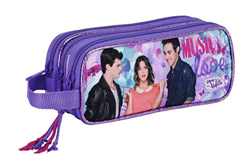 Disney Violetta Federmäppchen Mäppchen Schlampermäppchen lila 21x8x6 cm 3 Fächer Cover