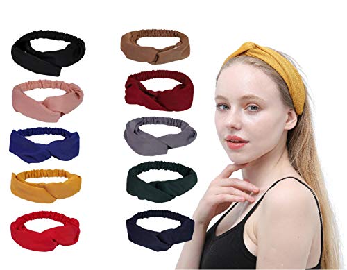 Elastic Headbands for Women for Washing Face Girl Workout Boho Non Slip Headwraps (Style A)