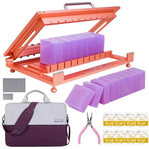Multi Soap Cutter for Soap Making Aluminum Soap Cutting Tool Precision Soap Cutter Slicer with Cutting Wire for Cheese Butter Cake Bread DIY(Orange)