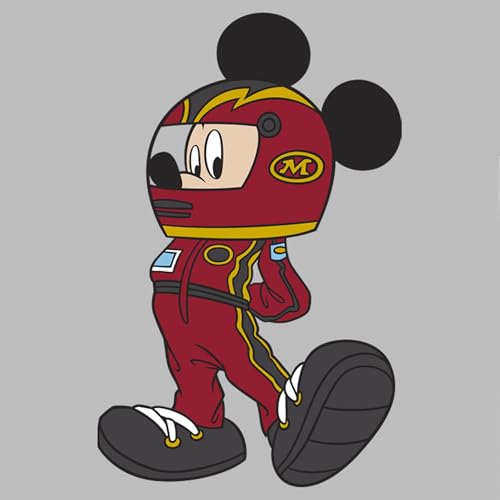 Disney Characters Mickey Racecar Driver Girl's Heather Crew Tee2